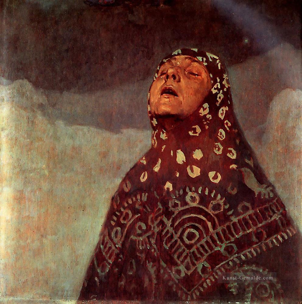 Winter Nacht 1920 Tschechisch Jugendstil Alphonse Mucha Ölgemälde